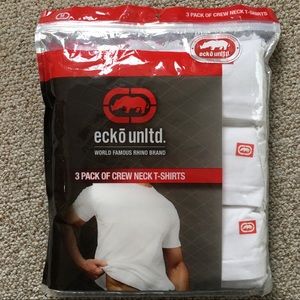 ECKO Unltd. Mens 3PK Crew Neck White T Shirts NWT